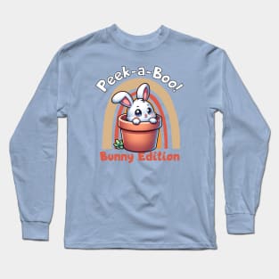 Peek-A-Boo! Bunny in Pot Long Sleeve T-Shirt